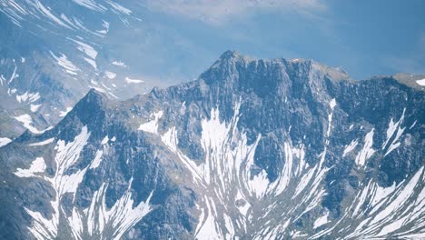 aerial view landscape of mountais with snow covered