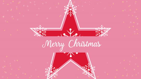 merry christmas lettering in star