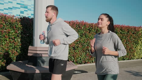 couple running outdoors