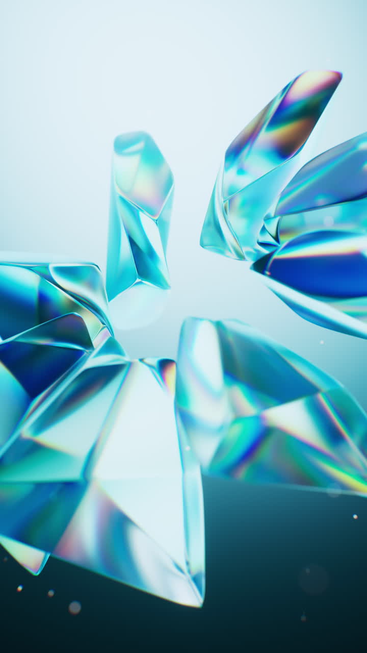 Abstract transparent glass gem background, 3d rendering