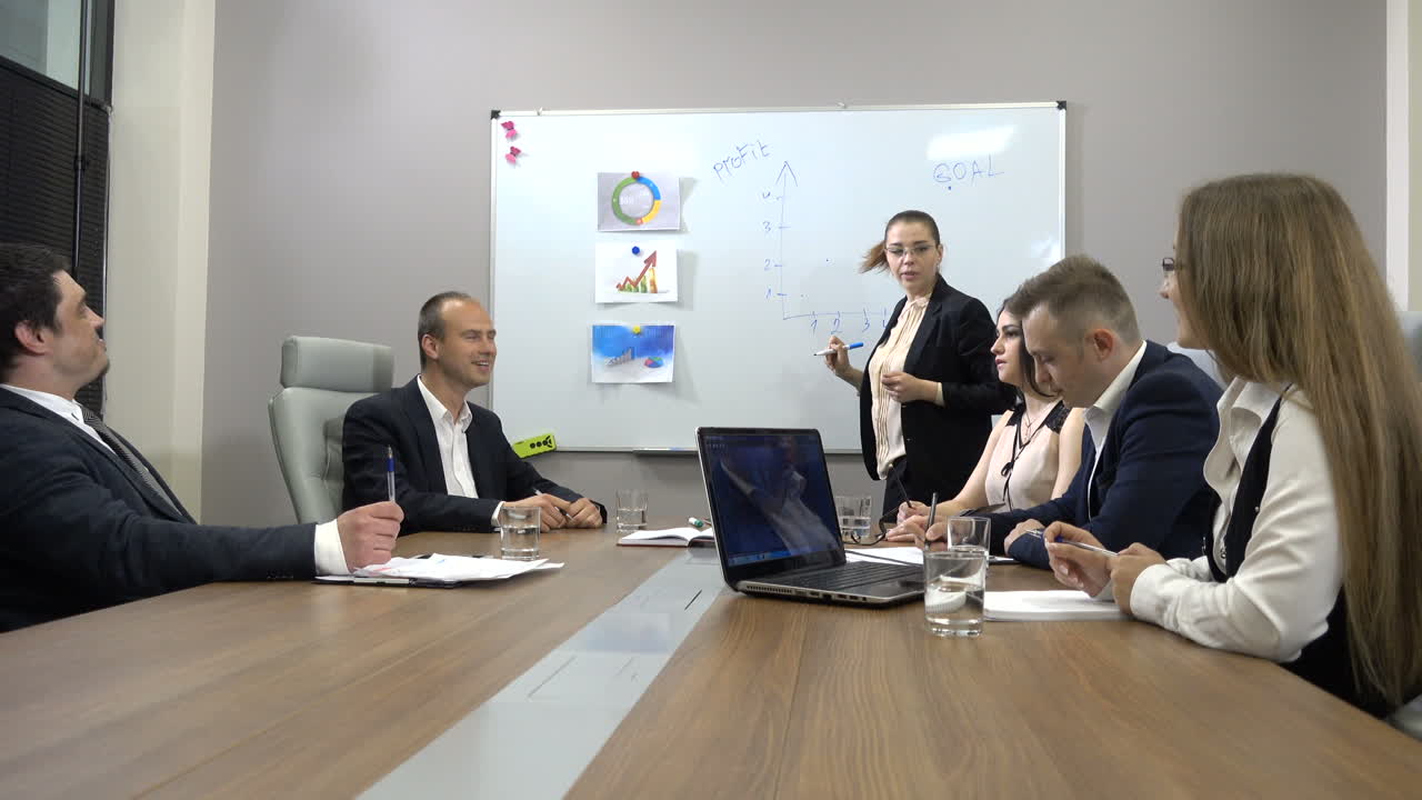 Business Team And Manager In A Meeting. Business team discussing ideas for their business development