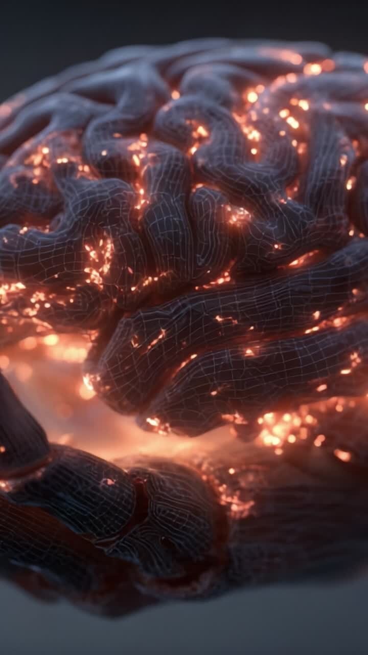 A Mesmerizing Representation of a Neon-Glowing Brain Animation, Illustrating Neural Connections and the Complexities of Cognitive Functionality in a Stunning Visual Format