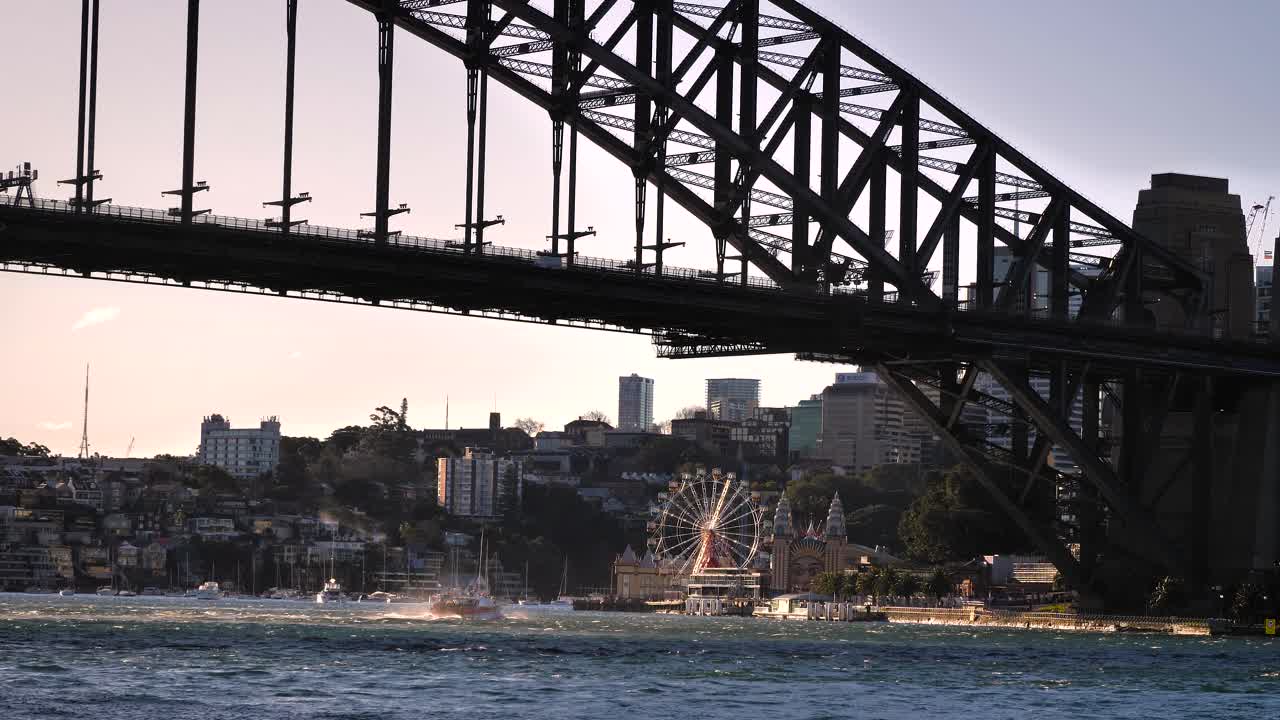 Sydney Harbour Bridge and City Skyline at Sunset