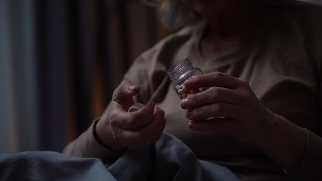 Woman in bed at home