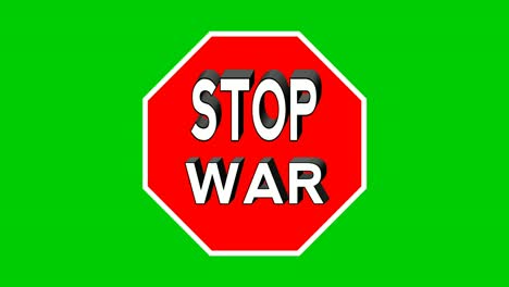 stop war text animation motion graphics on red on green screen background video elements