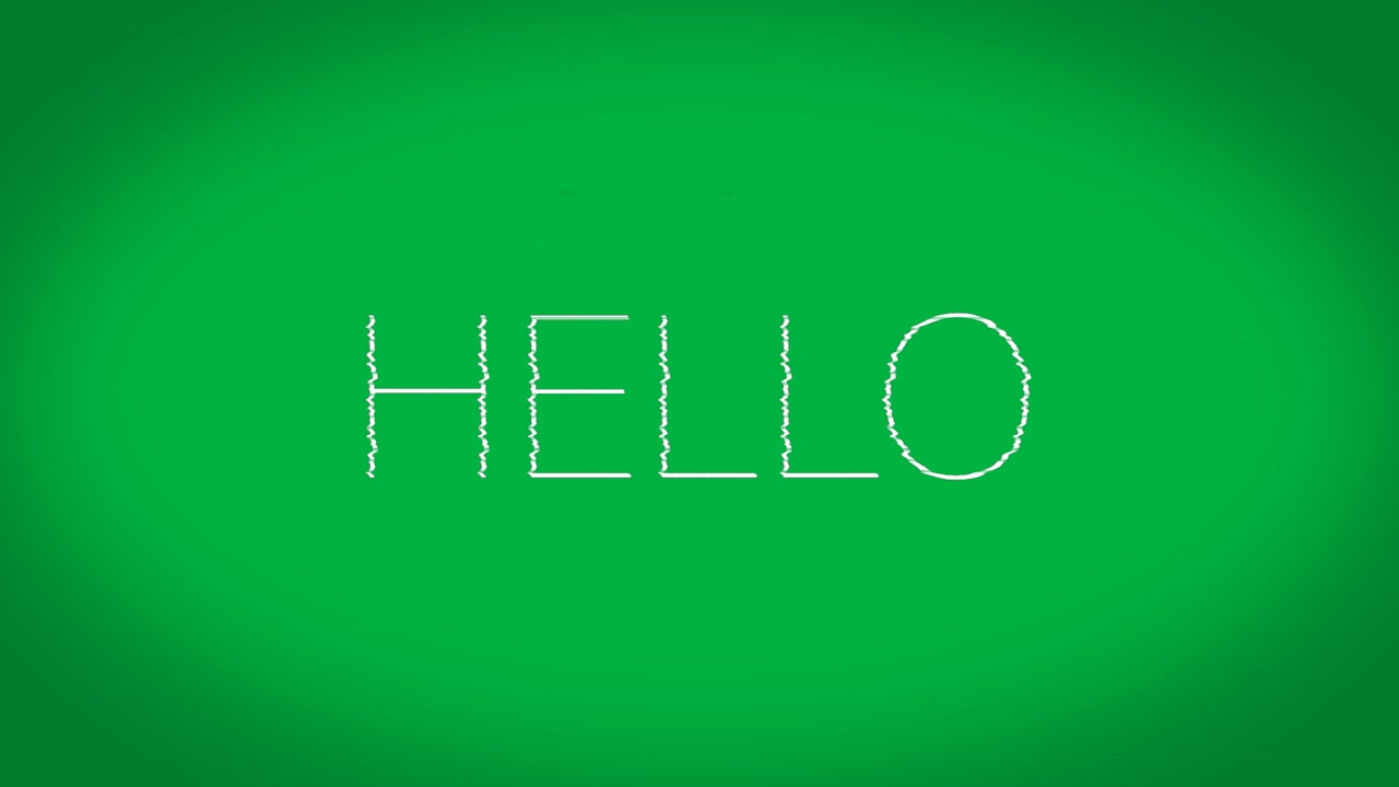 Animated Hello Text Appearing on Green Background