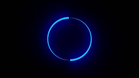 dos elementos de neón azul sobre un fondo negro. ilustración en 3d