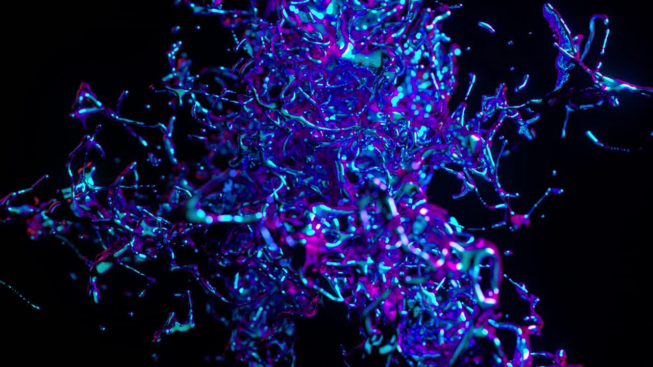 추상적인 반이는 액체 스플래시