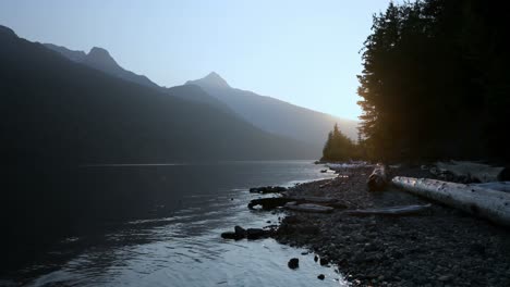 river and mountains at countryside 4k