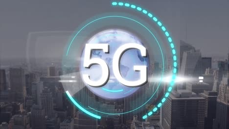 Animation-Von-5g-über-Radar-Und-Stadtbild