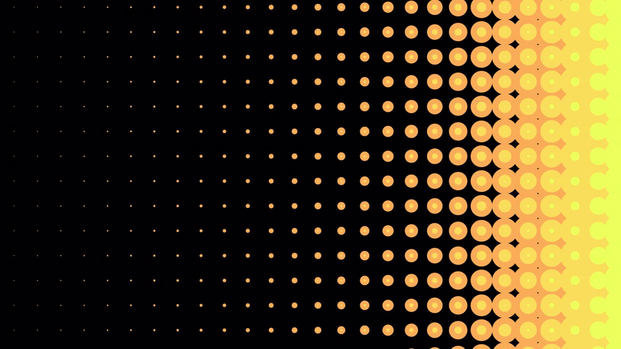 Animated Halftone Dot Pattern Transition with Yellow and Black