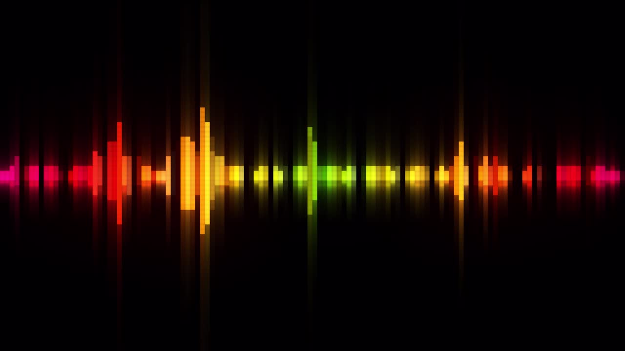 los puntos de onda de audio brillan en un bucle de espectro