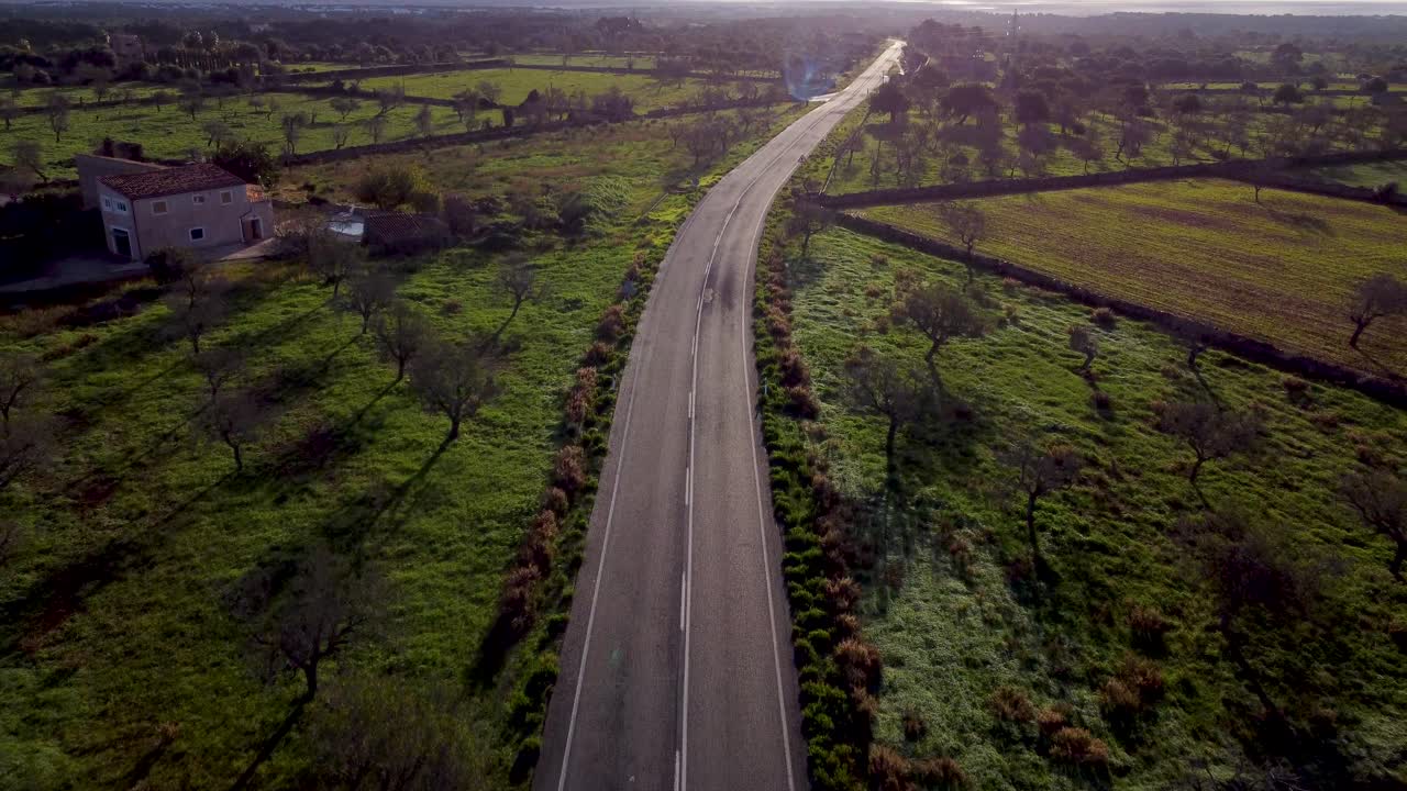 Strada vuota a Maiorca, Spagna