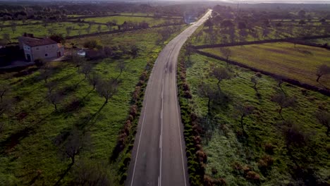 Carretera-Vacía-En-Mallorca,-España