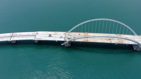 hong kong cross bay link construction project, a dual two-lane bridge connecting tseung kwan o lam tin tunnel to wan po road, aerial view