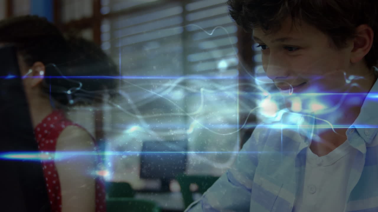 animación de una red de conexiones entre diversos grupos de alumnos utilizando la tecnología