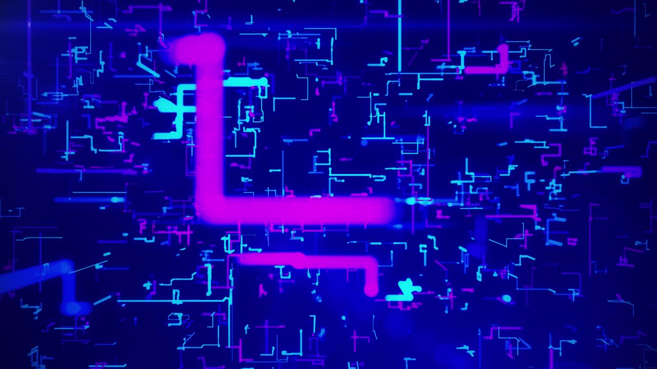 el ciberespacio digital con partículas y conexiones de red de datos digitales blockchain enlaces de bucle de fondo.