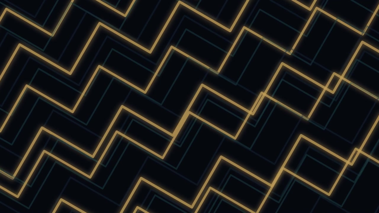 Abstract Background with Moving Golden Zigzag Lines