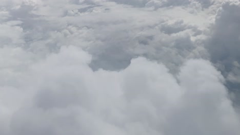 los aviones comerciales de pasajeros vuelan a través de las nubes.