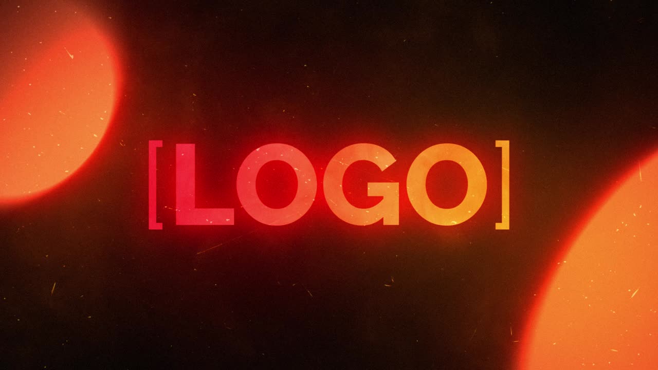 Sfondo Astratto Dinamico con Logo Luminoso e Graffi da Pellicola