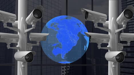 cámaras de cctv y globo digital