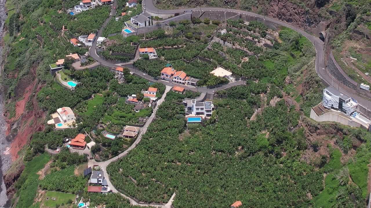 Stunning aerial view of Madeira's coastal landscape with lush vegetation