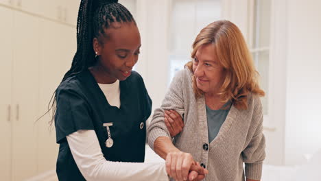 nurse assisting elderly patient