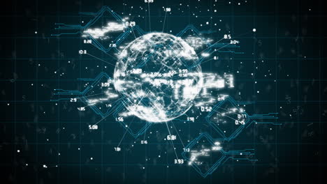 animation of data processing over globe