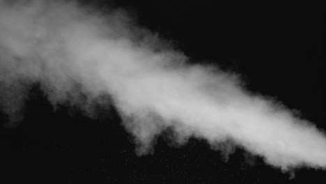 white water vapour on a black background. close-up shot 4k