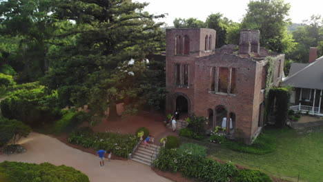 jardines de barnsley en georgia estados unidos edificio ruinas antena 4k drone