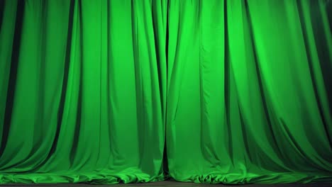 green stage curtains