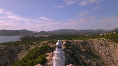 explore breathtaking views of the iconic lighthouse in cala rajada, mallorca. the serene landscape showcases the beauty of cala gat and the surrounding coastline. perfect for nature lovers.