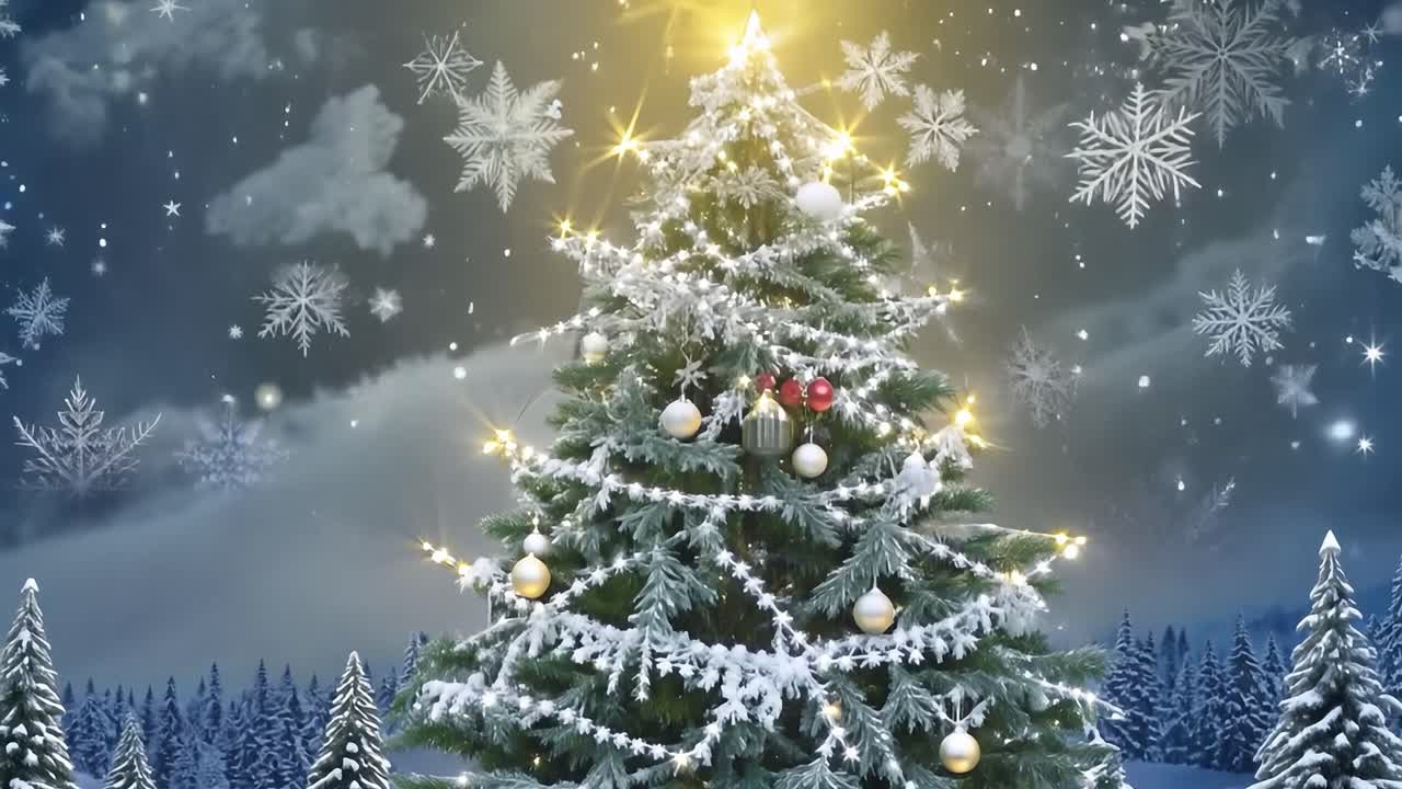 눈 속의 크리스마스 트리