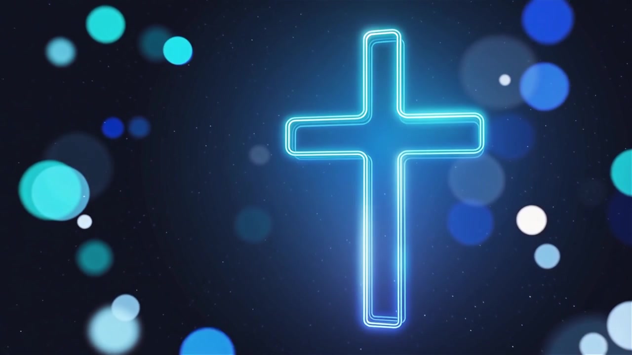 Croce Cristiana Luce Celestiale Sfondo per il Culto.