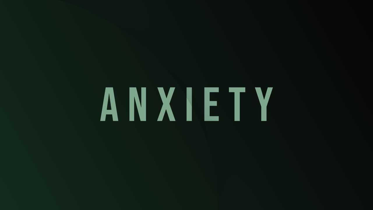 vector de animación de texto del centro de ansiedad sobre fondo oscuro