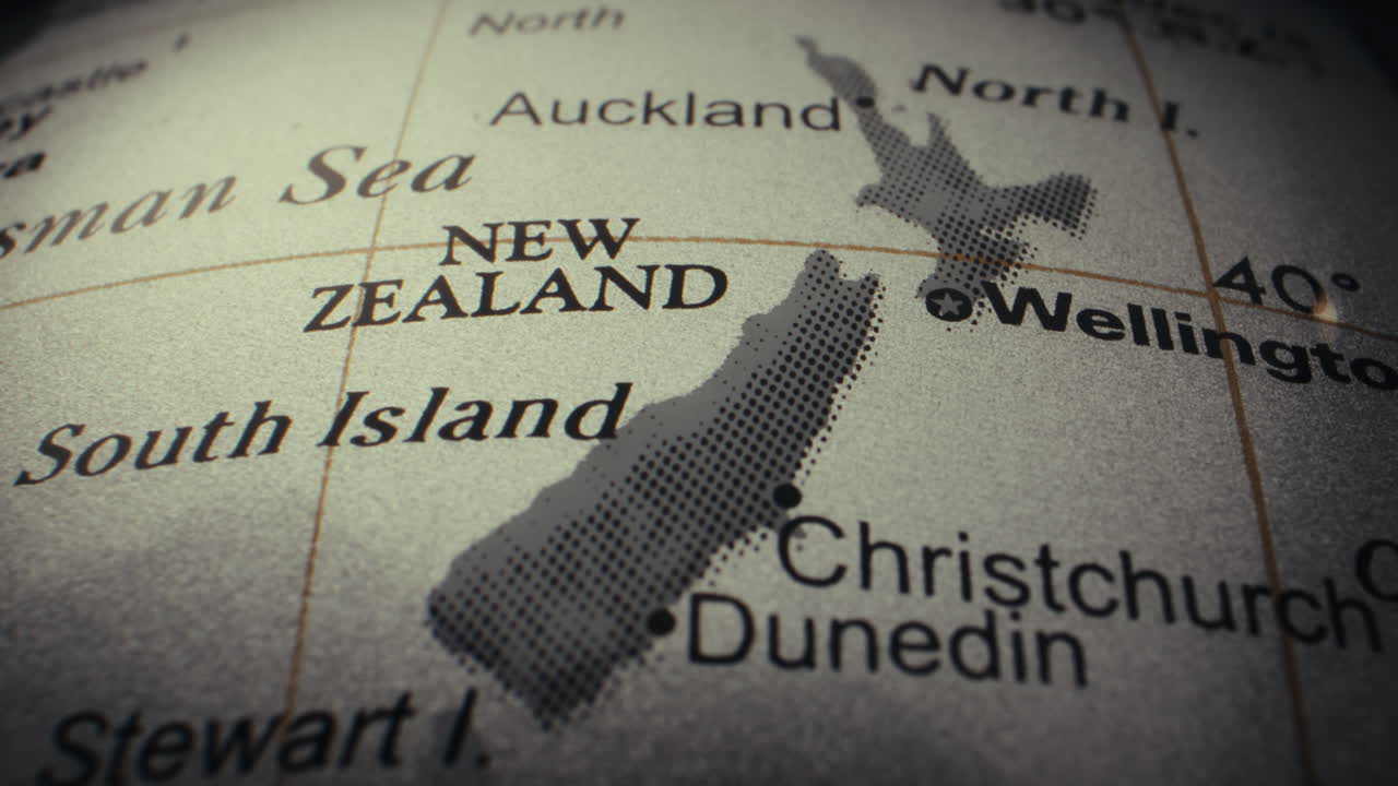 Close-up Map of New Zealand