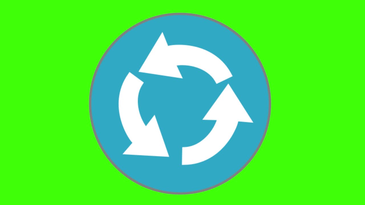 초록색 화면, 도로 표지판 아이콘, 회전 지점