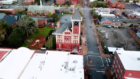 aerial pullout from city hall in new bern nc, north carolina