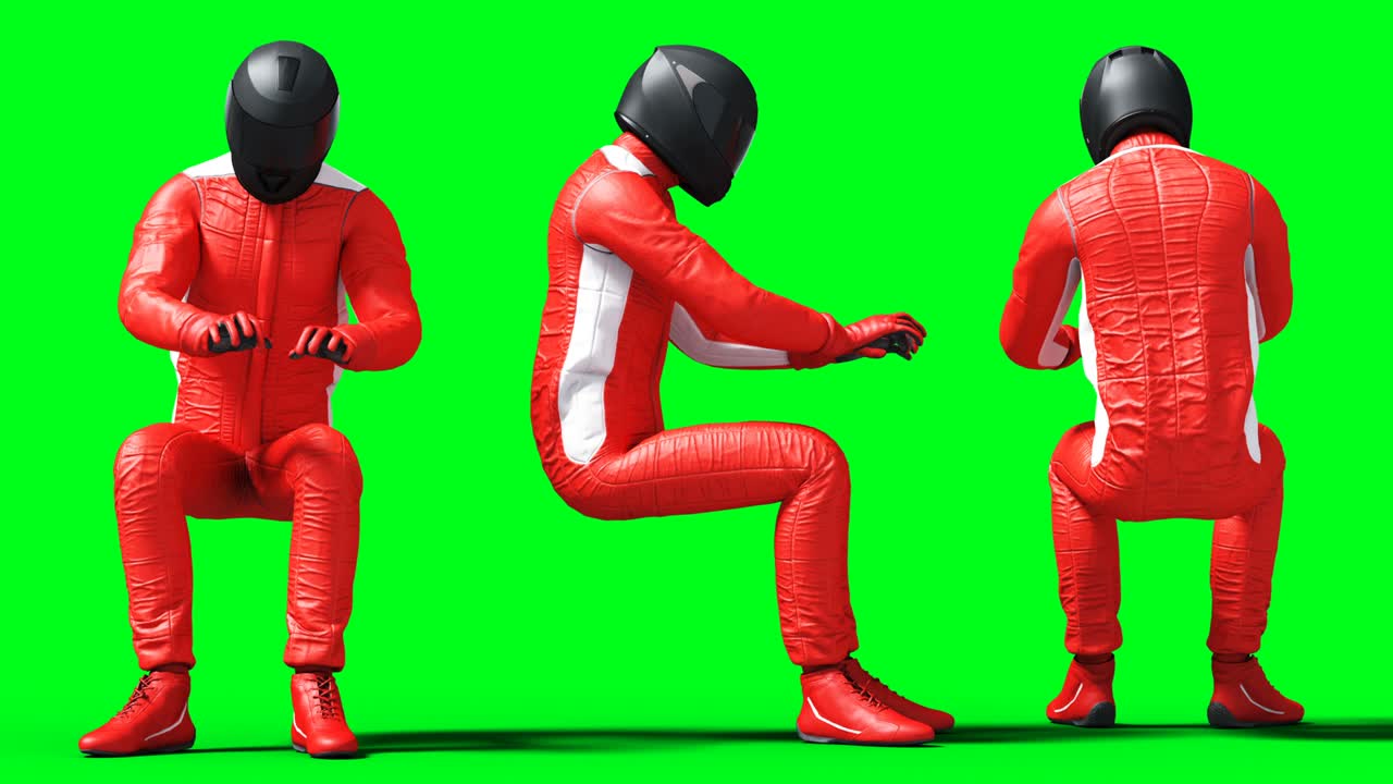 레이서 카 애니메이션, 물리적 모션 블러, 현실적인 그린 스크린 4k 애니메이션