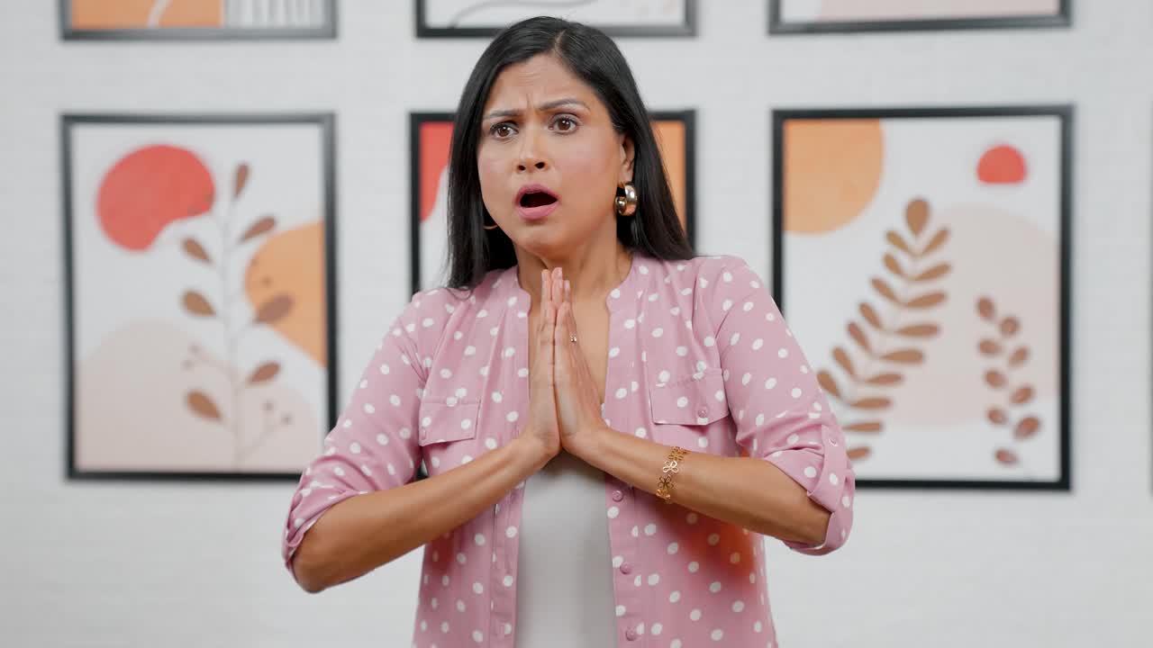Shocked Indian woman