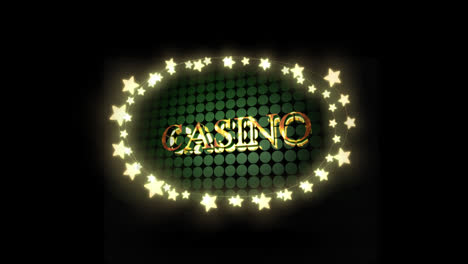 casino in a glowing frame