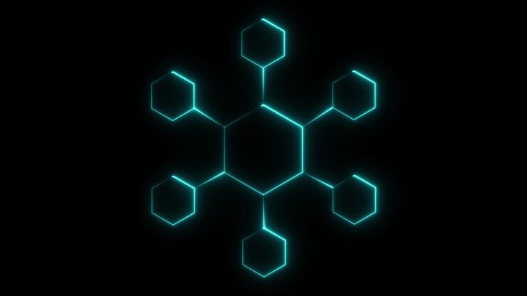 Neon-Hexagon-Netzwerk