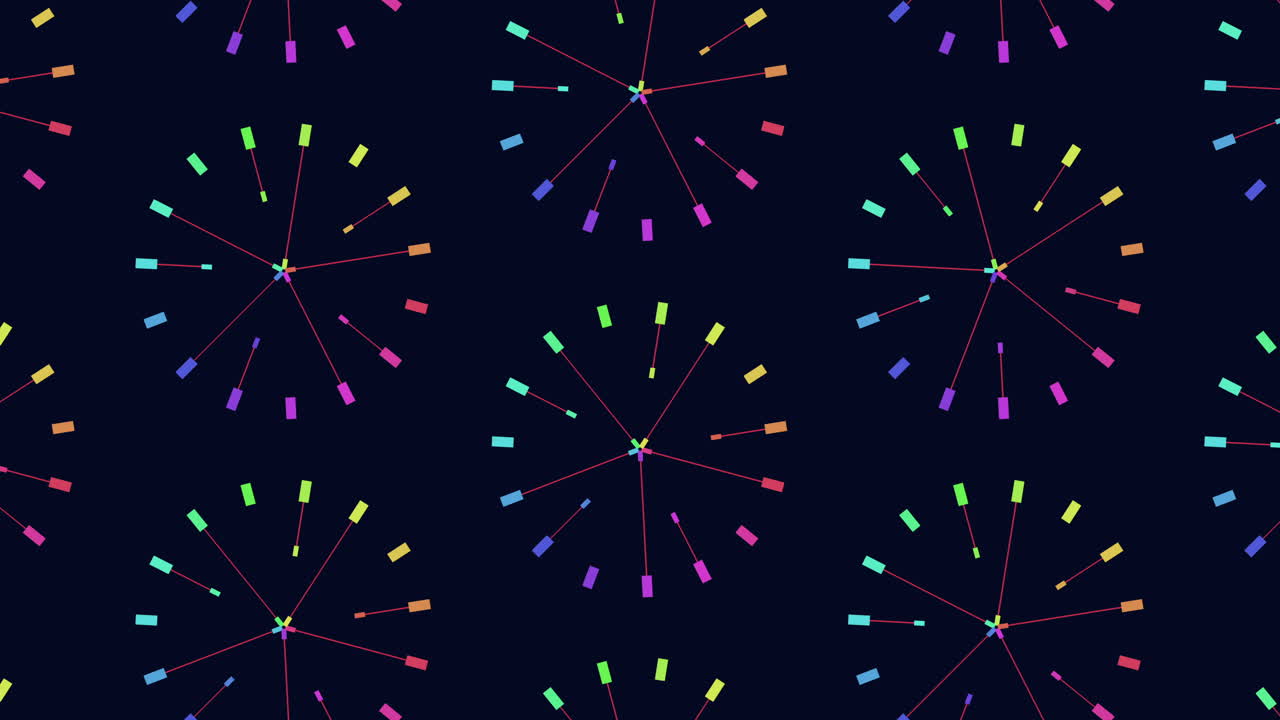 patrón de flecha colorida que apunta hacia adentro en fondo negro