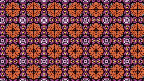 maximal element tiles geometric seamless pattern in orange, pink, and black colors