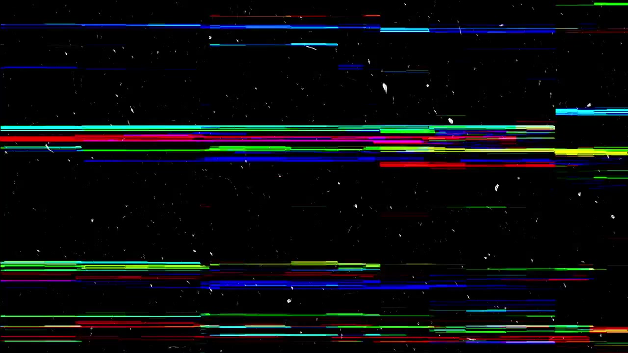 Abstract Digital Glitch Background with Colorful Horizontal Lines and Static