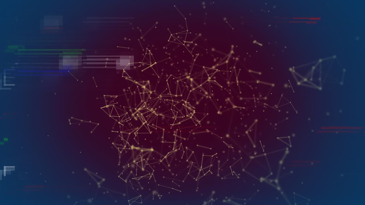Constellation moving in center of video with sizzle on background