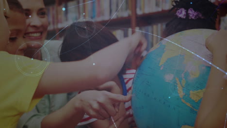 animación de redes de conexiones a través de diversas maestras y escolares que leen el mundo