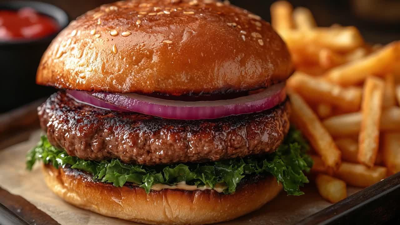 Burger con patatine fritte