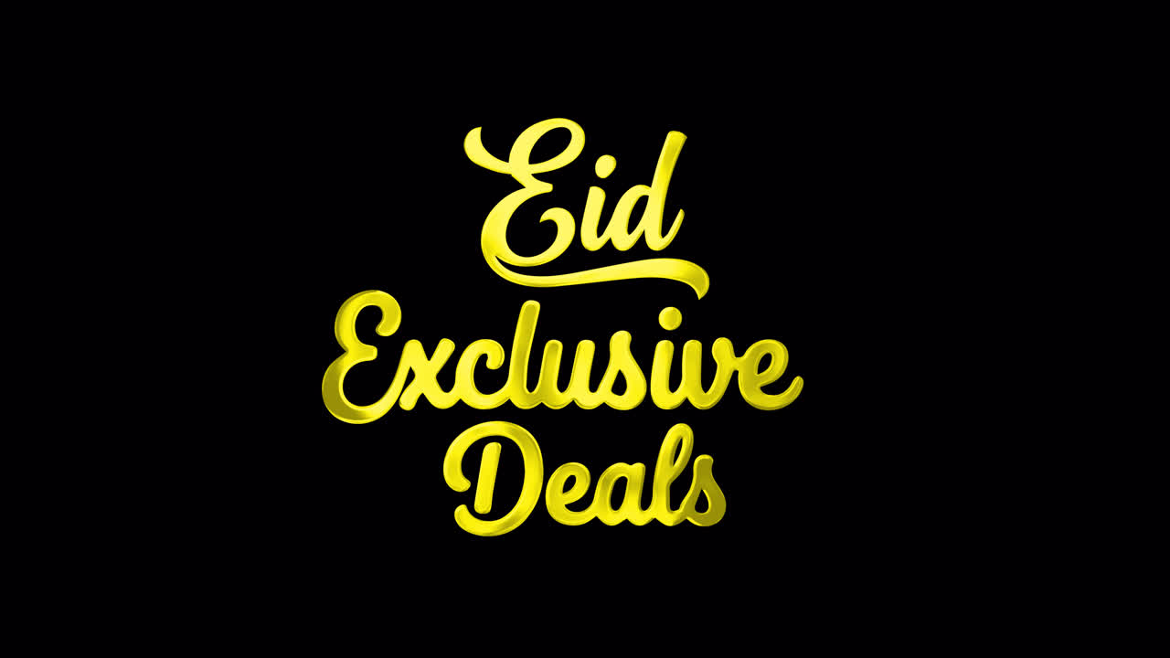Animated Gold Text Revealing Eid Exclusive Deals