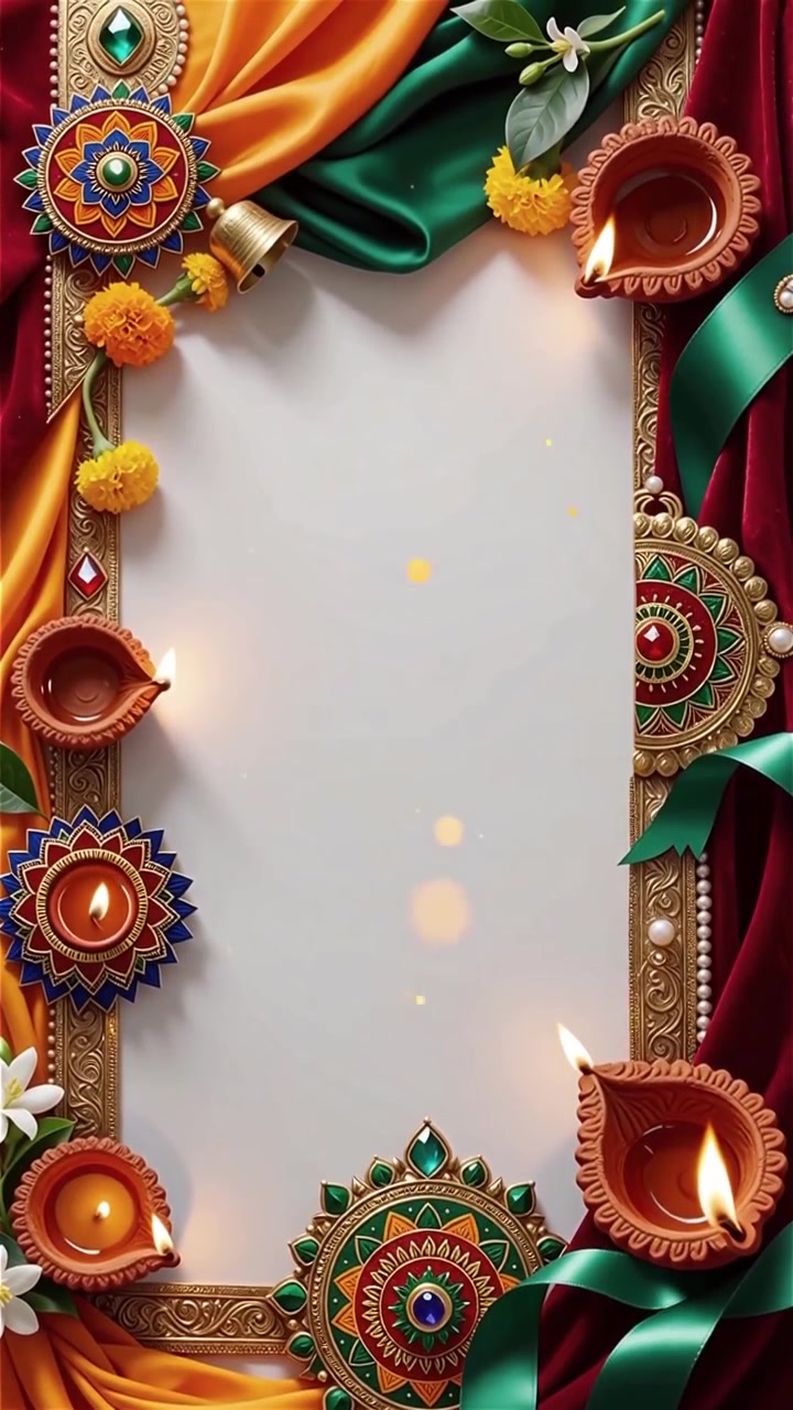 Sfondo del Festival Diwali con lanterne e decorazioni tradizionali Diyas.